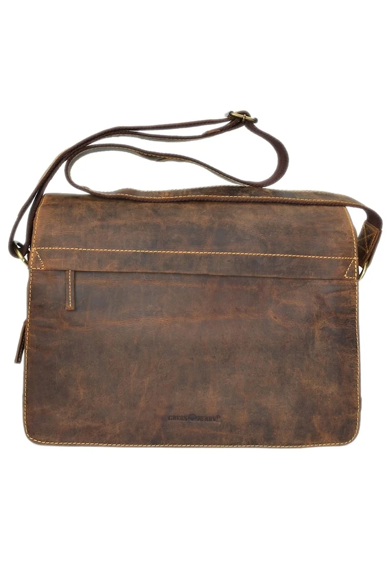 Geanta umar unisex piele naturala maro antichizat 36 x 27 cm, Vintage,  Maro antichizat