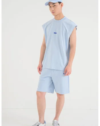 Tricou fara maneci cu decolteu la baza gatului Navertz