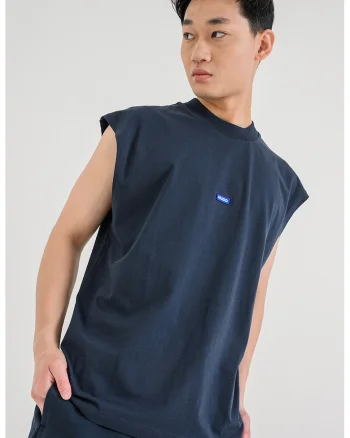 Tricou fara maneci cu decolteu la baza gatului Navertz