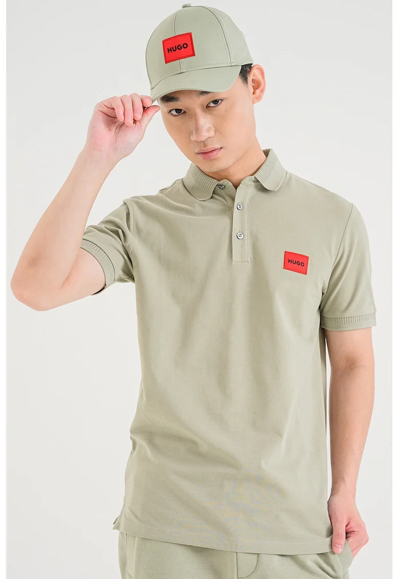 Tricou polo slim fit Dereso, Verde pal