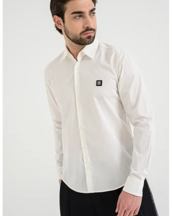 Camasa slim fit Ermo, Alb murdar