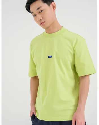 Tricou cu decolteu la baza gatului si logo Nieros, Verde lime