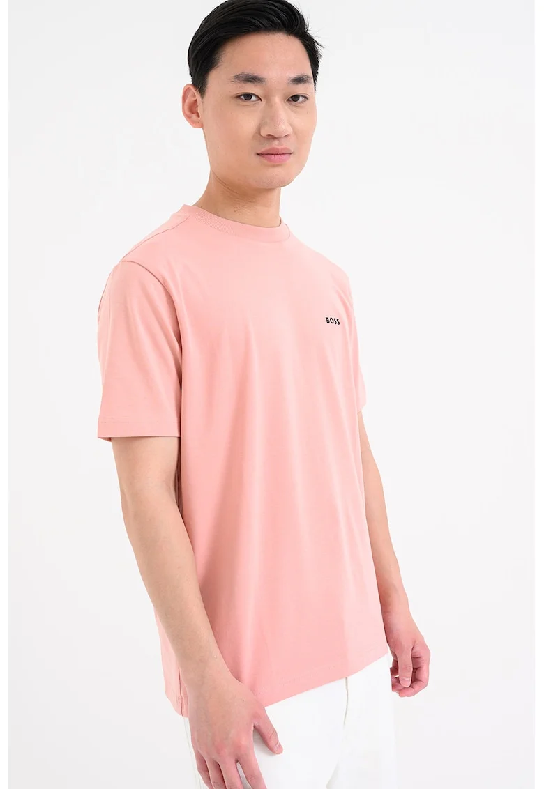 Tricou cu decolteu la baza gatului, Roz somon