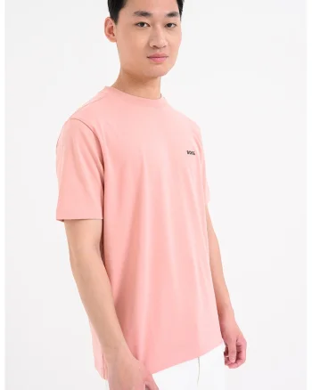 Tricou cu decolteu la baza gatului, Roz somon