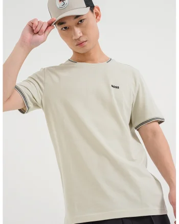 Tricou regular fit cu decolteu la baza gatului Taul, Mint