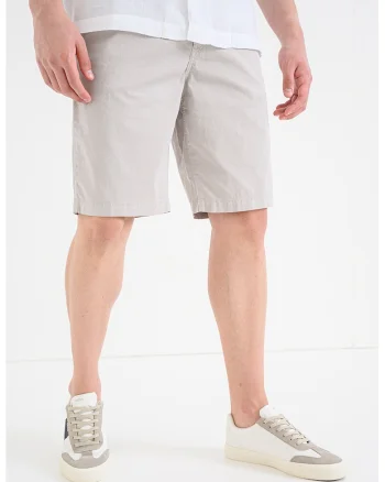 Bermude chino cu buzunare oblice, Maro taupe deschis