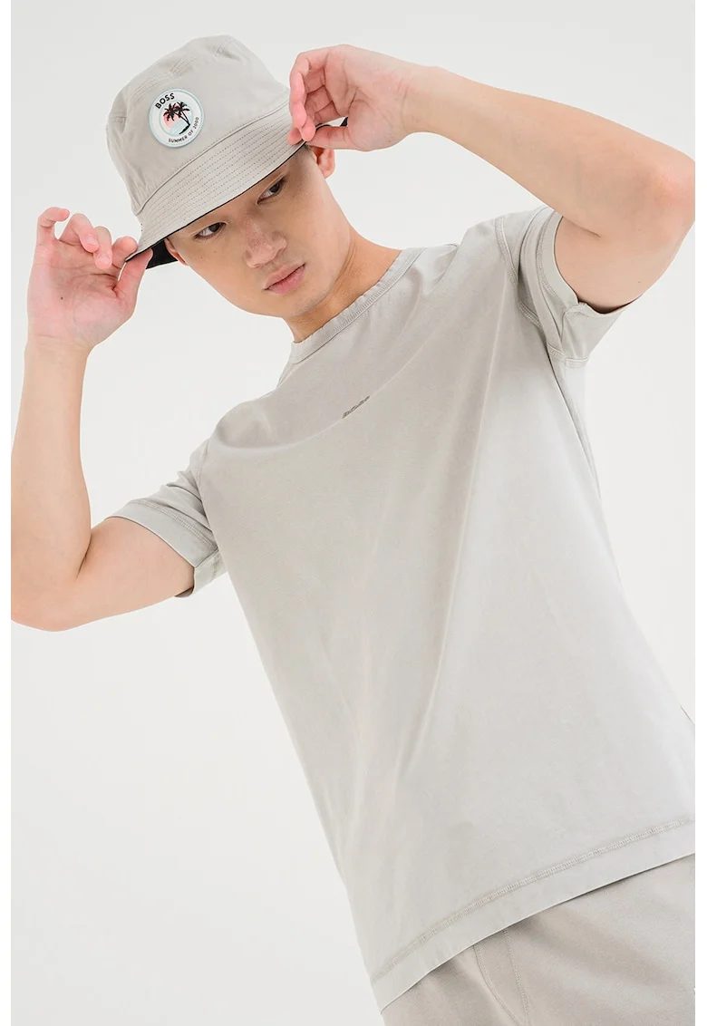 Tricou de bumbac Tokks, Gri deschis