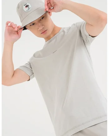 Tricou de bumbac Tokks, Gri deschis