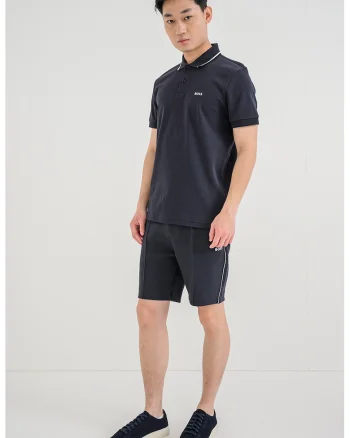 Tricou polo cu logo brodat, Bleumarin