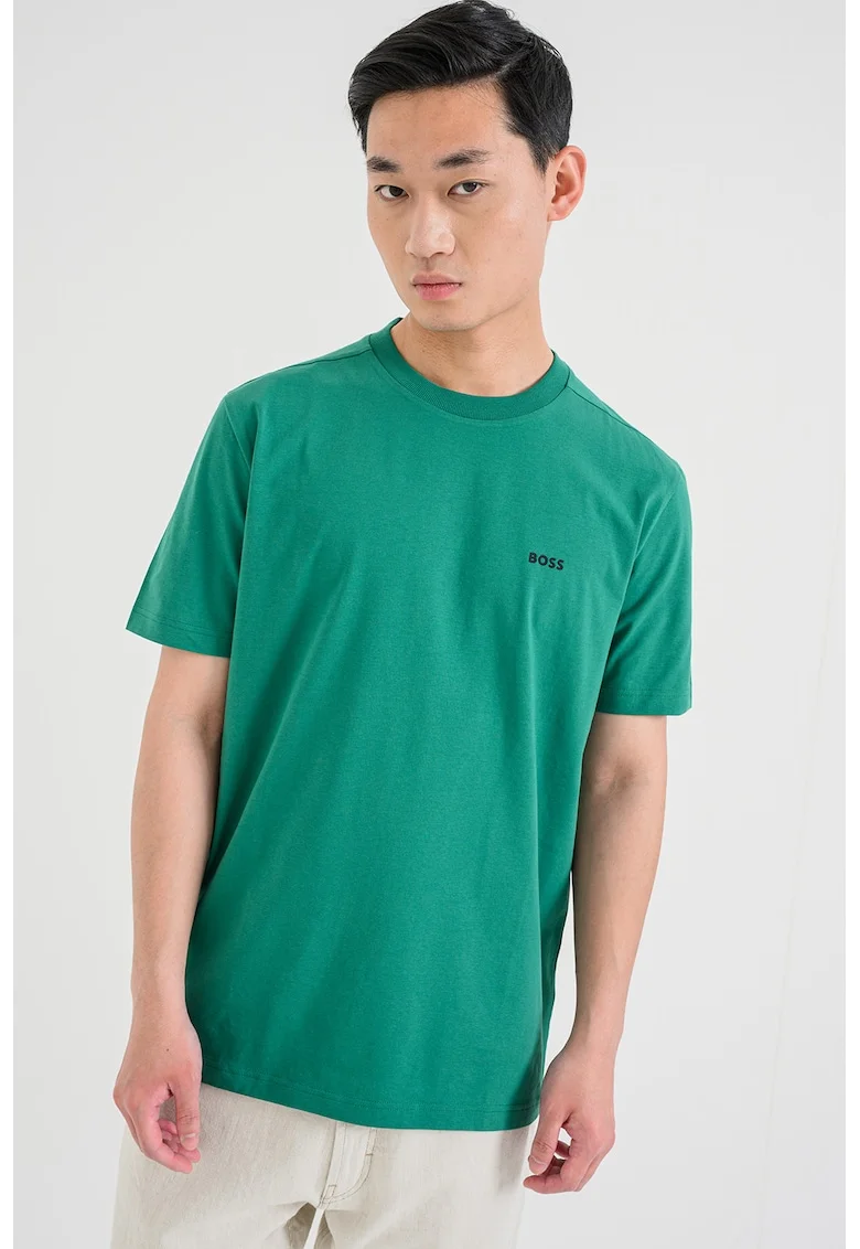 Tricou cu decolteu la baza gatului, Verde