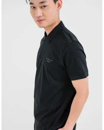 Tricou polo regular fit de bumbac, Negru