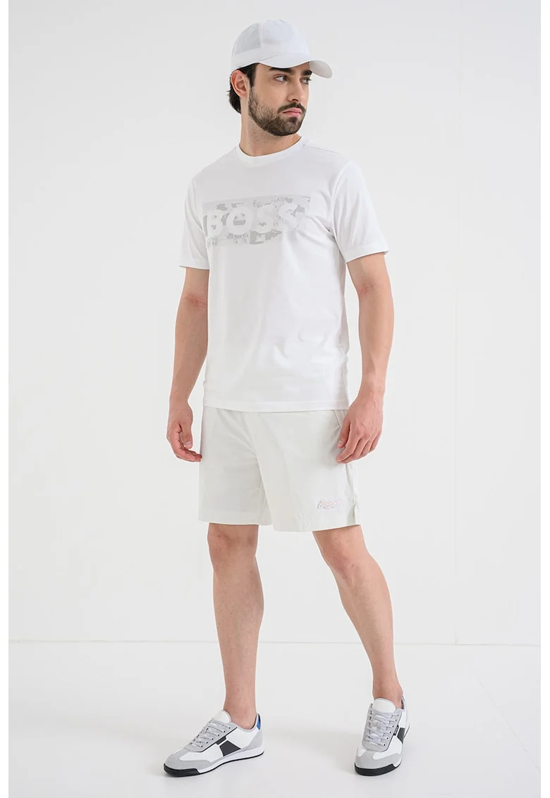 Pantaloni scurti cu snur si buzunare, Alb murdar