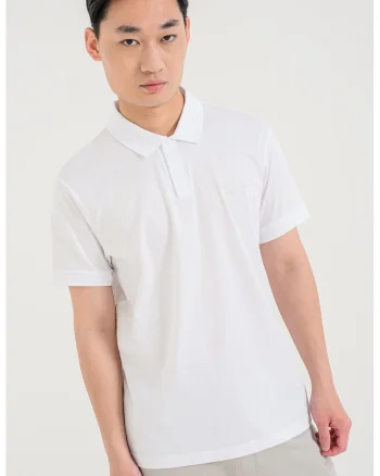 Tricou polo regular fit de bumbac, Alb