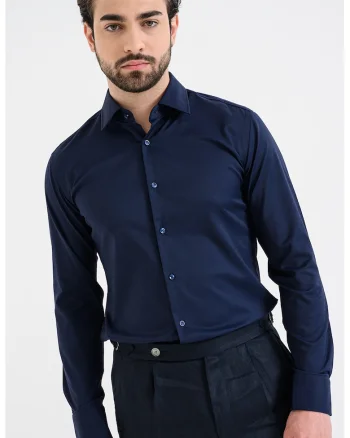 Camasa slim fit Hank, Bleumarin