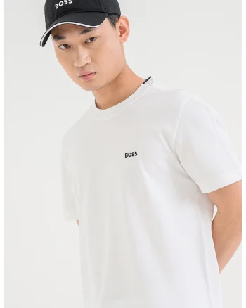 Tricou de bumbac cu logo, Alb