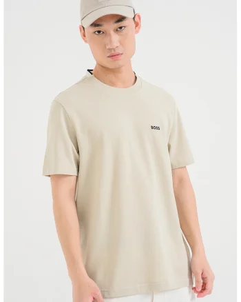 Tricou de bumbac cu logo, Kaki
