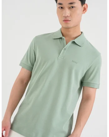 Tricou polo regular fit cu logo, Verde deschis