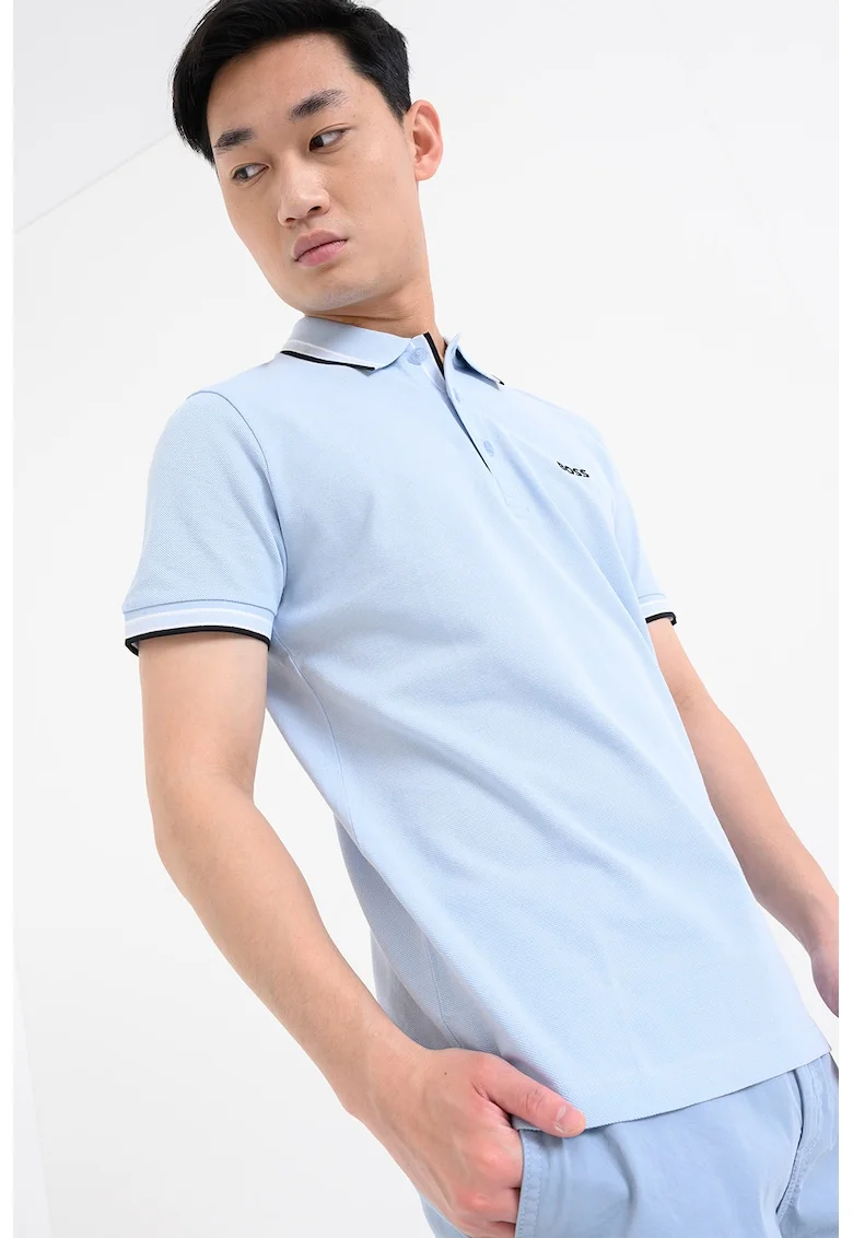 Tricou polo cu logo, Albastru pastel