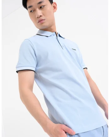 Tricou polo cu logo, Albastru pastel