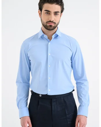 Camasa uni slim fit Hank, Albastru pastel
