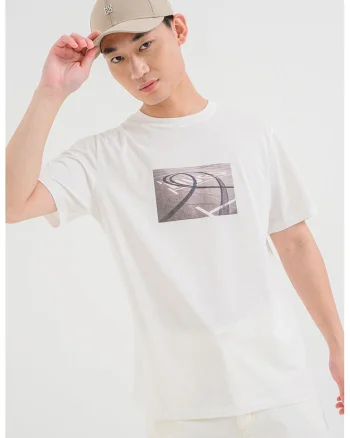Tricou cu decolteu la baza gatului Dostino, Alb
