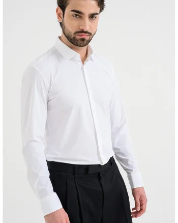 Camasa uni slim fit Hank, Alb
