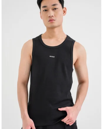 Top striat cu logo, Negru