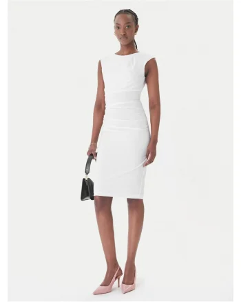 Rochie cocktail,  poliester, fermoar - 95794, Alb