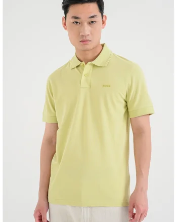 Tricou polo de bumbac pique Prime, Verde lime
