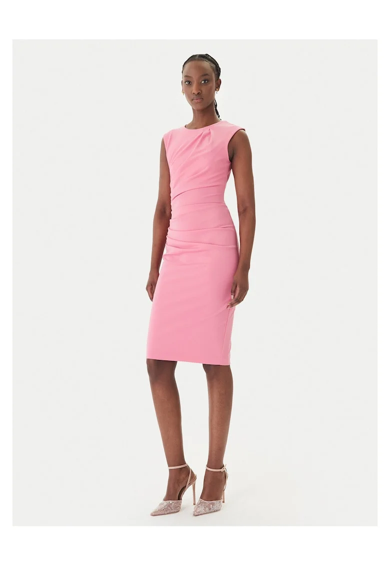 Rochie cocktail,  poliester, fermoar - 95794, Roz