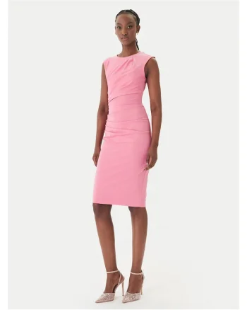 Rochie cocktail,  poliester, fermoar - 95794, Roz