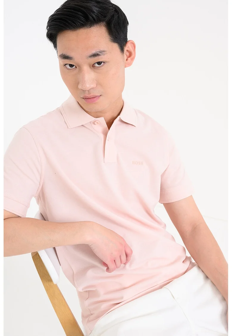 Tricou polo de bumbac pique Prime, Piersica