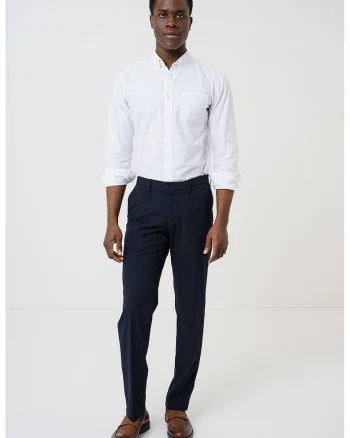 Pantaloni chino regular fit cu model uni, Negru
