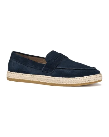 Pantofi loafer uni de piele intoarsa, Bleumarin