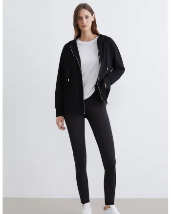 Colanti crop cu buzunare laterale, Negru stins