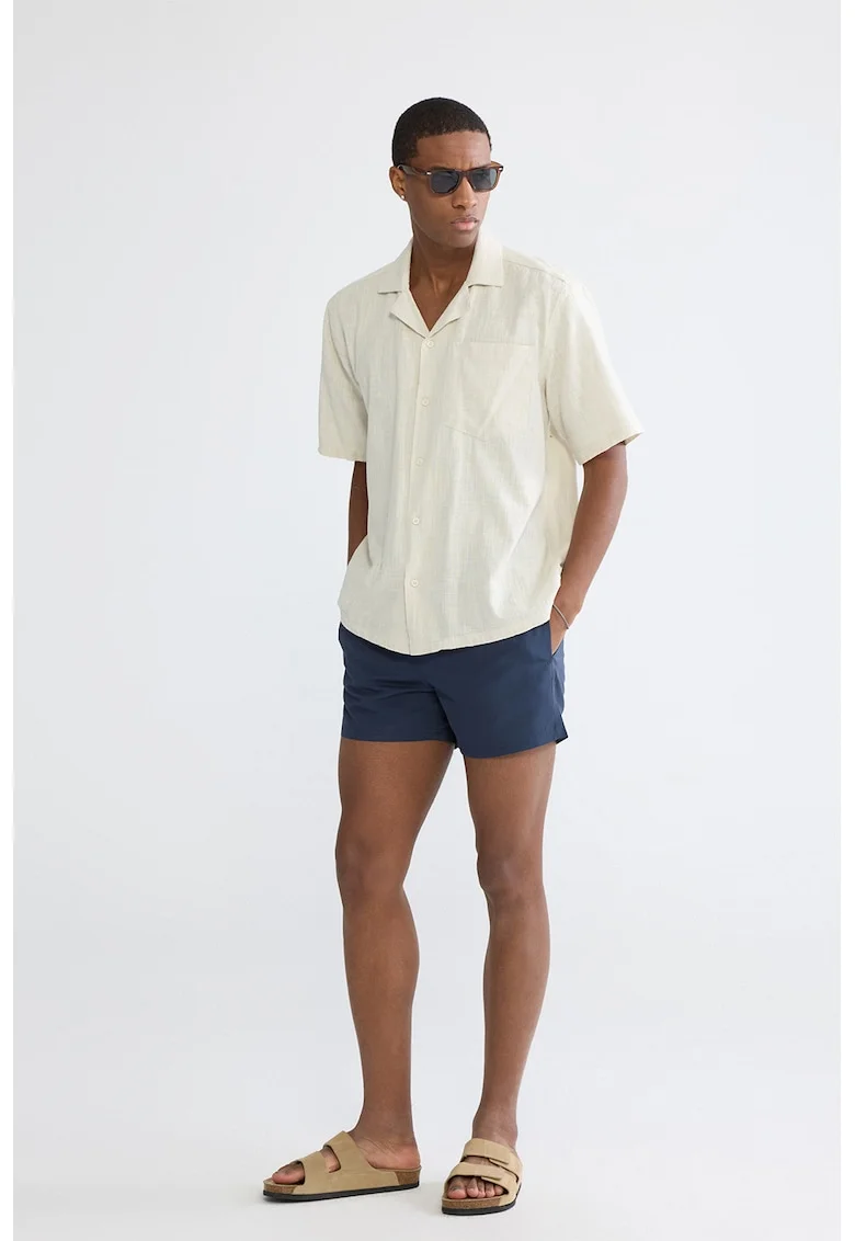 Pantaloni scurti relaxed fit de baie, Albastru inchis