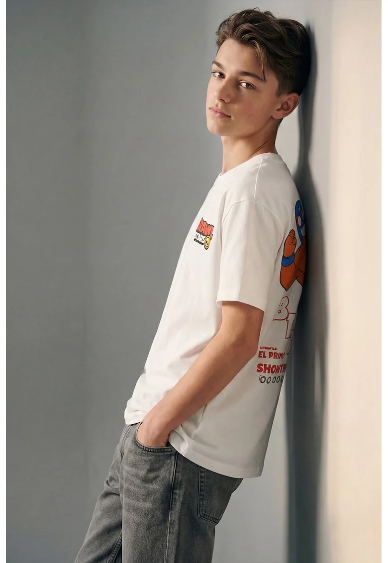 Tricou din bumbac cu imprimeu Brawl Stars, Coral/Portocaliu mandarina/Albastru royal/Alb optic