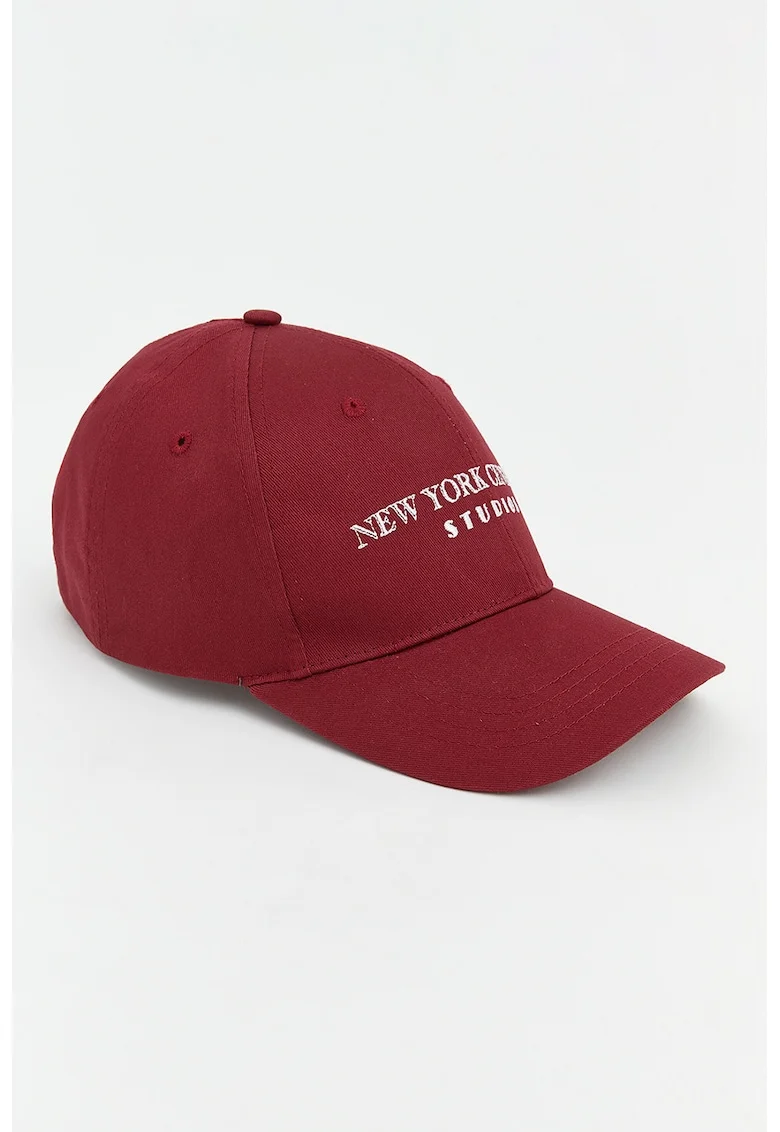 Sapca cu broderie text, Alb/Gri inchis