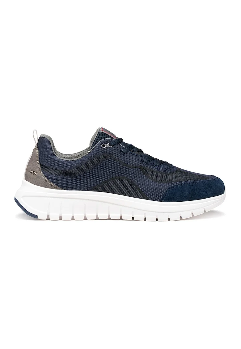 Pantofi sport Flextride R usori de plasa si piele intoarsa, Bleumarin