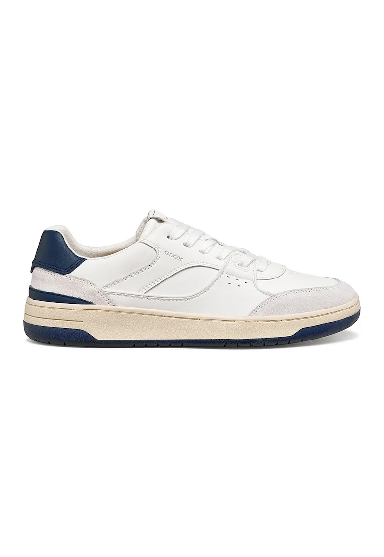 Pantofi sport Sedral Court de piele si piele intoarsa, Alb/Bleumarin