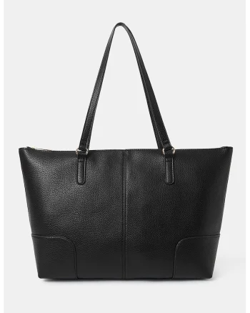 Geanta tote din piele ecologica, Negru