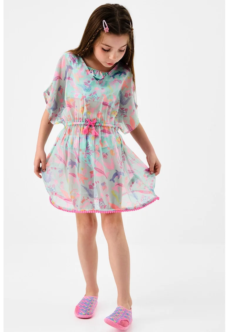 Rochie de plaja cu decolteu in V, Multicolor
