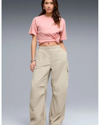 Tricou relaxed-fit BEDAZZLED Tee Rosy Outlook, Roz pastel