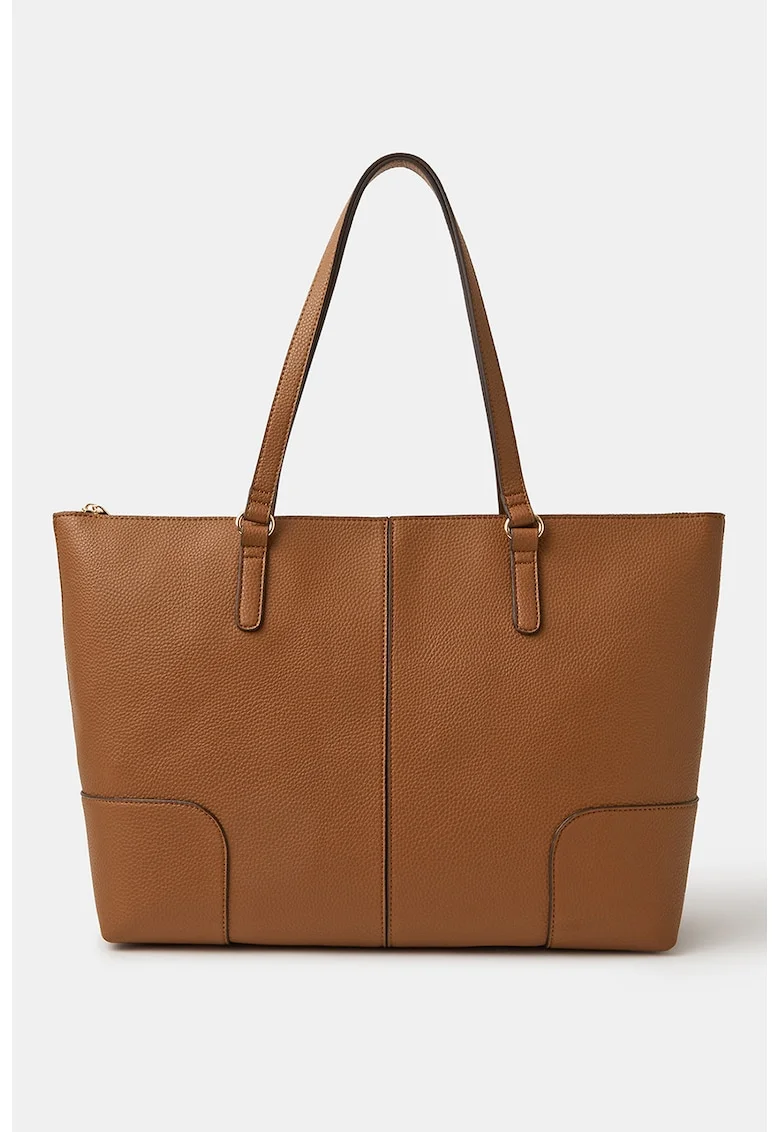 Geanta tote din piele ecologica, Caramel