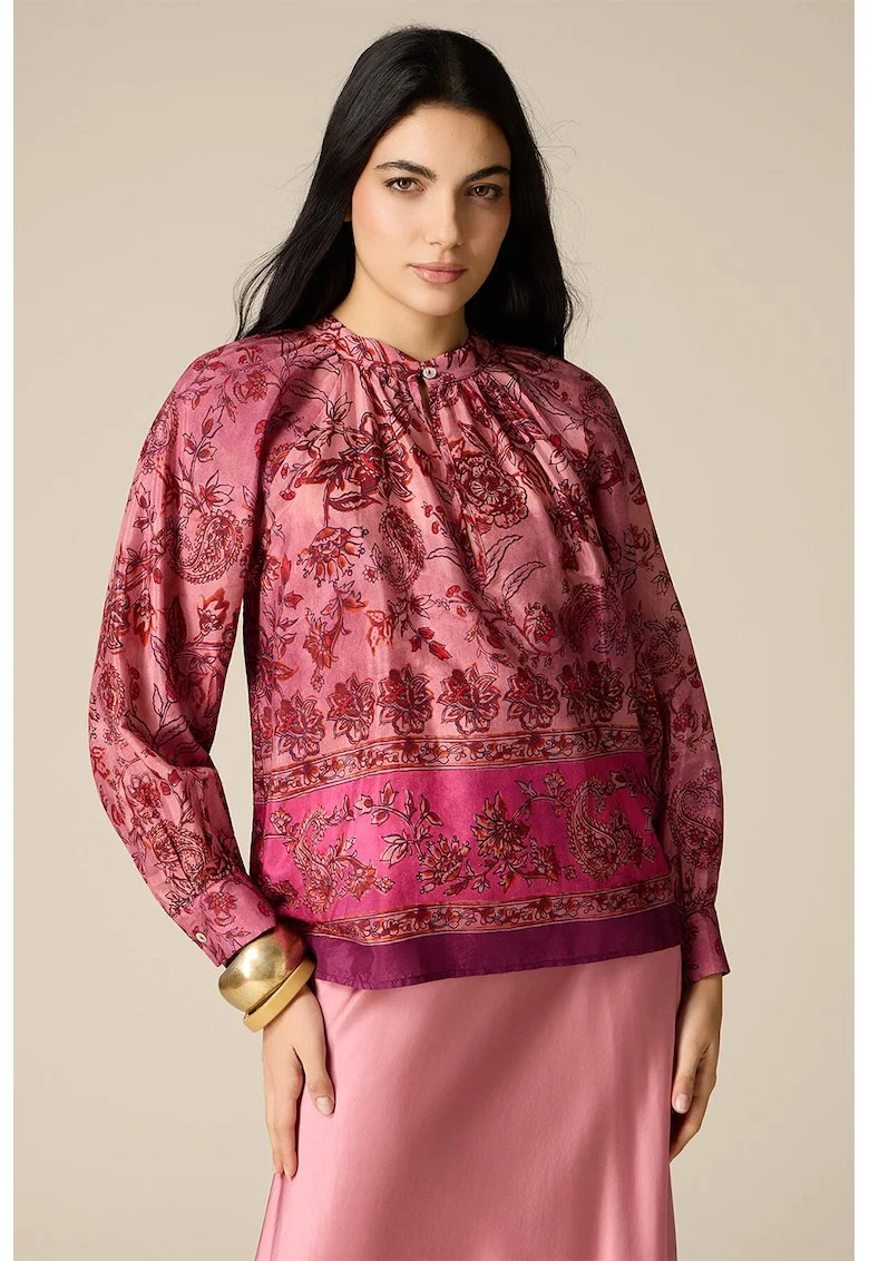 Bluza cu imprimeu paisley, Rosu/Roz