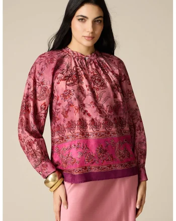 Bluza cu imprimeu paisley, Rosu/Roz