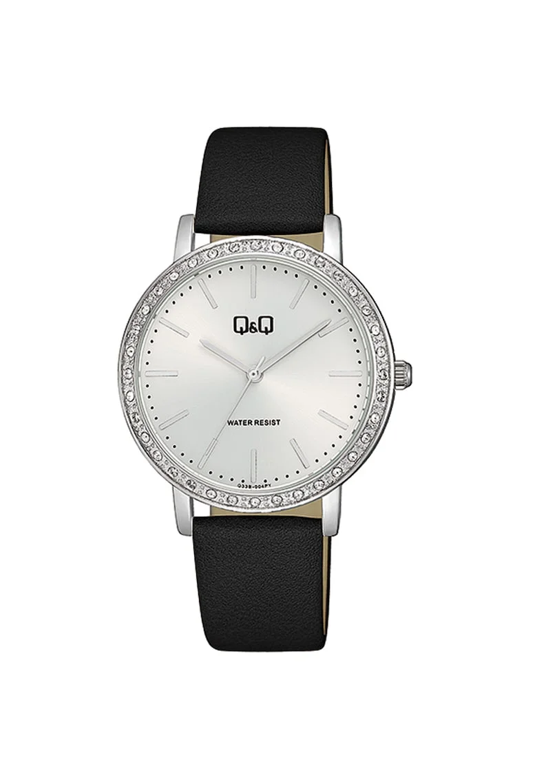 Ceas analog de dama,  Negru/Argintiu, Negru