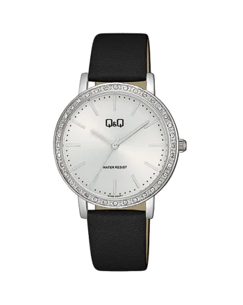 Ceas analog de dama,  Negru/Argintiu, Negru