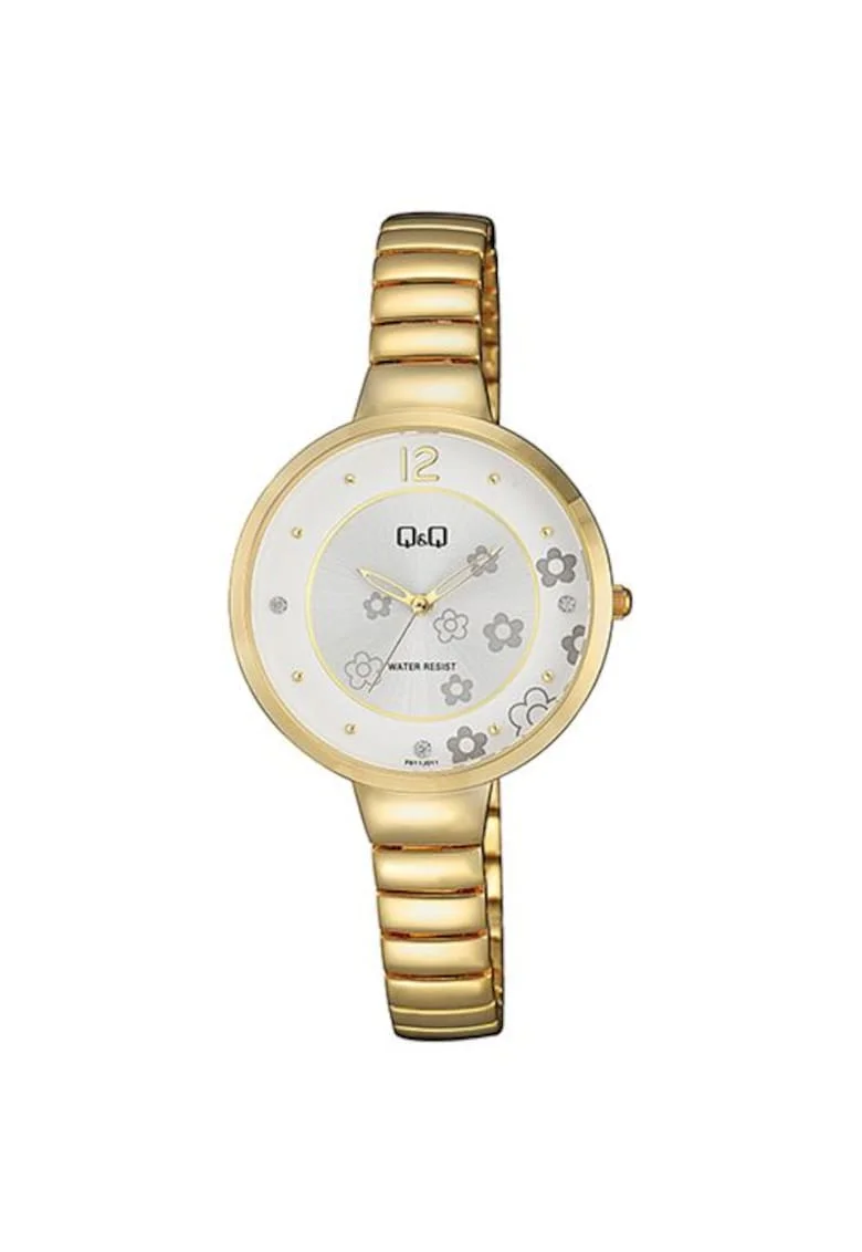 Ceas de dama  fashion auriu cu imprimeu pe ecran