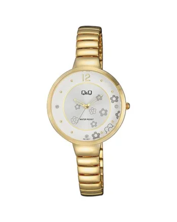 Ceas de dama  fashion auriu cu imprimeu pe ecran